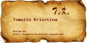 Tomsits Krisztina névjegykártya
