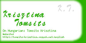 krisztina tomsits business card